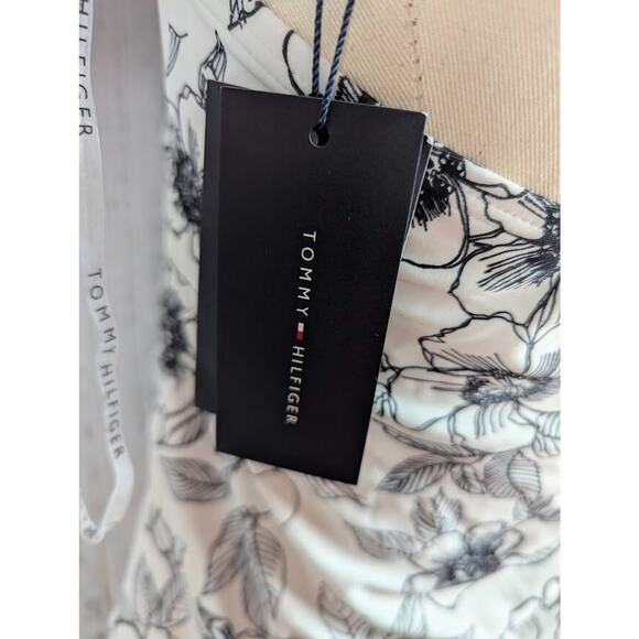 Tommy Hilfiger Printed Ruched Halter Tankini Top Blossom‎ Sketch Black White XXL - Picture 4 of 4